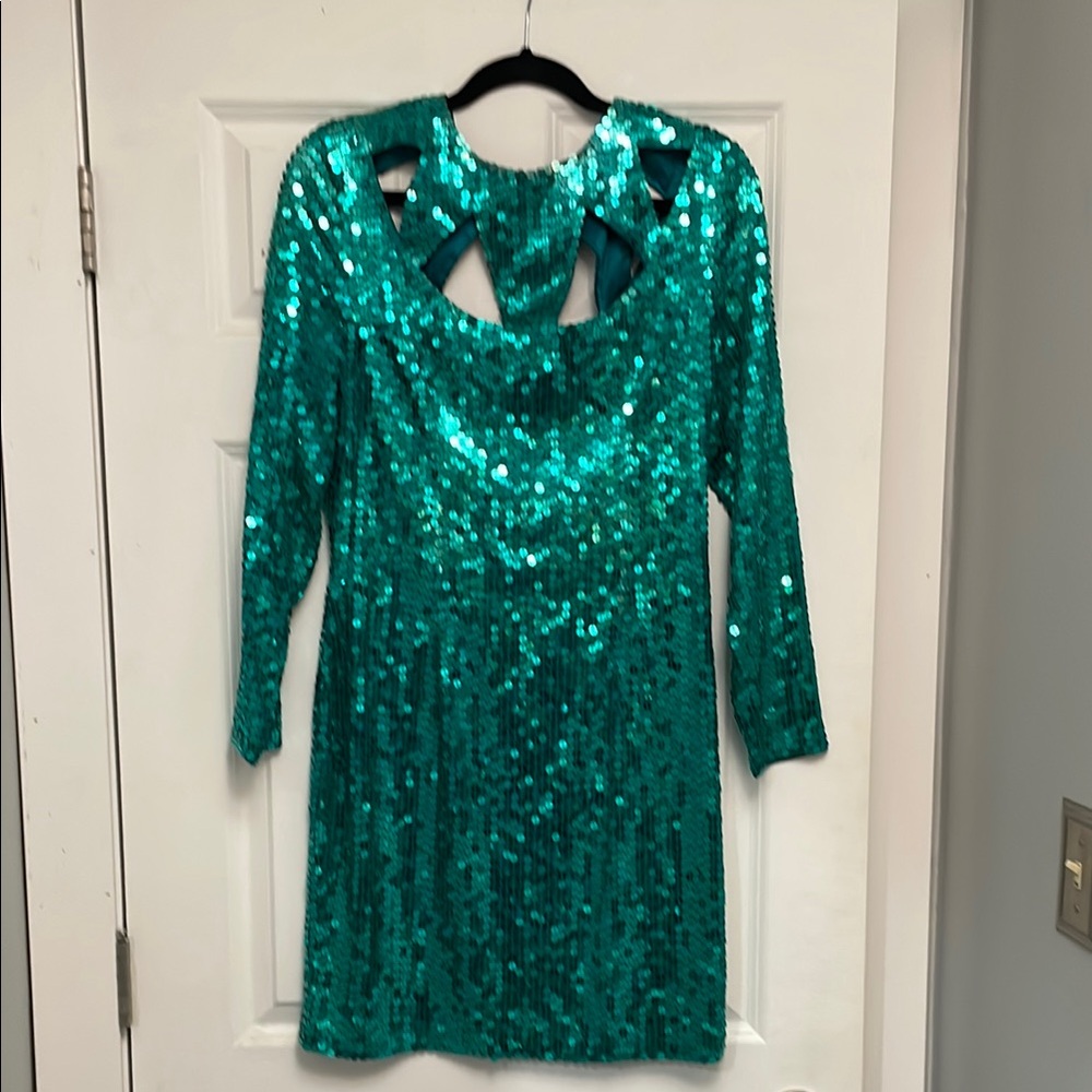 Teal Sequin Dress